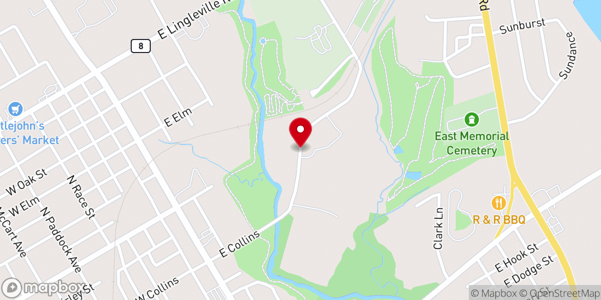 Map showing location of Cowboy Capital House of Prayer