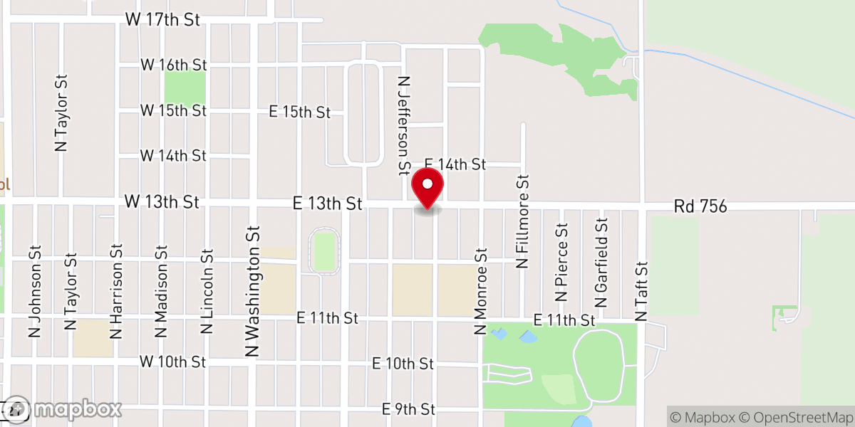Map showing location of Church of Christ