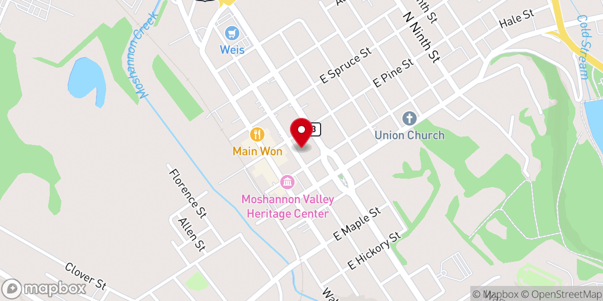 Map showing location of Saint Thomas of Canterbury Anglican Church, Philipsburg, PA