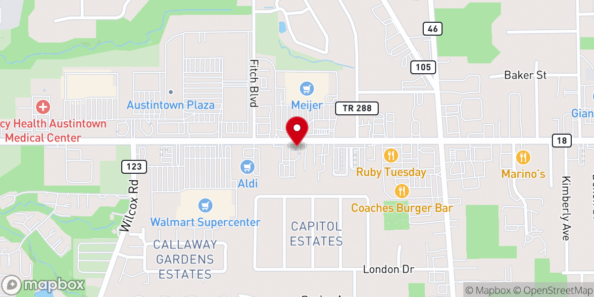 Map showing location of Lane Austintown Chapel