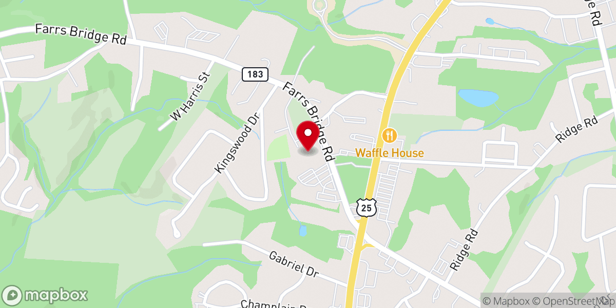 Map showing location of Berea First Baptist Church