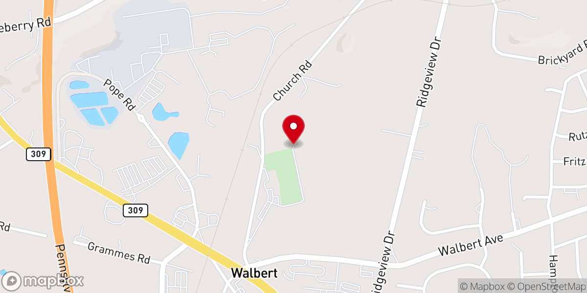Map showing location of Harting Chapel at Lookout Hill
