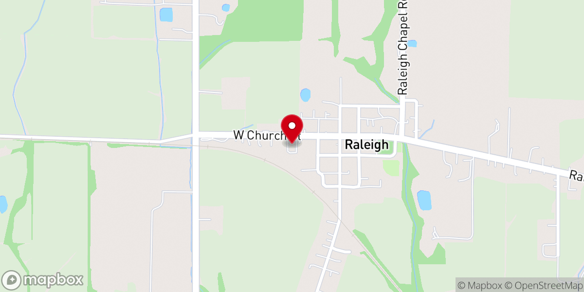 Map showing location of First Baptist Church of Raleigh