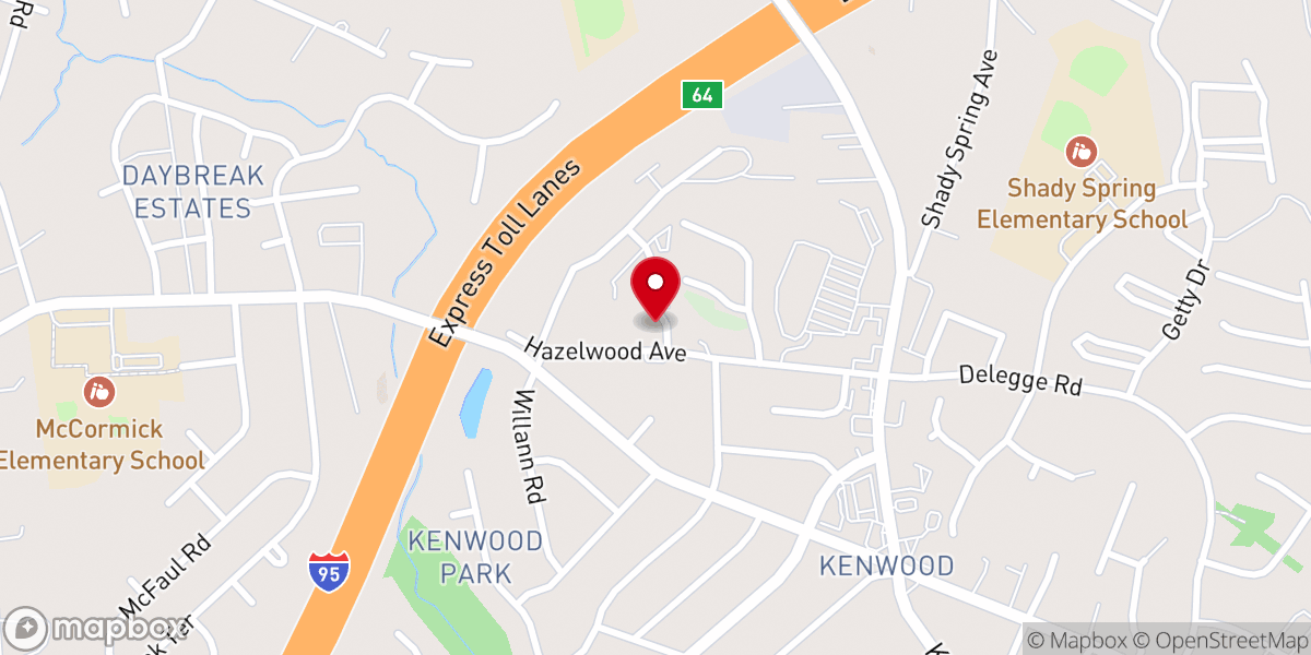 Map showing location of Pastor Bob Tousey