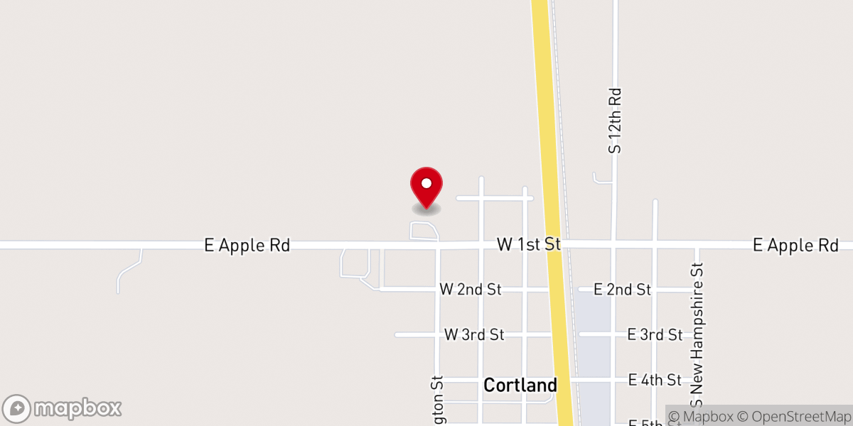 Map showing location of Saint James Catholic Church, Cortland