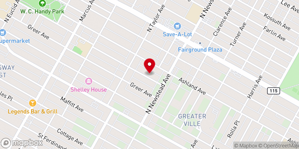Map showing location of Gregg Chapel AME Church