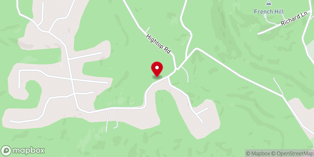 Map showing location of Hightop Church