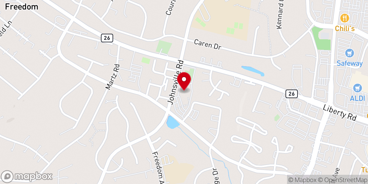 Map showing location of Wesley Freedom United Methodist Church