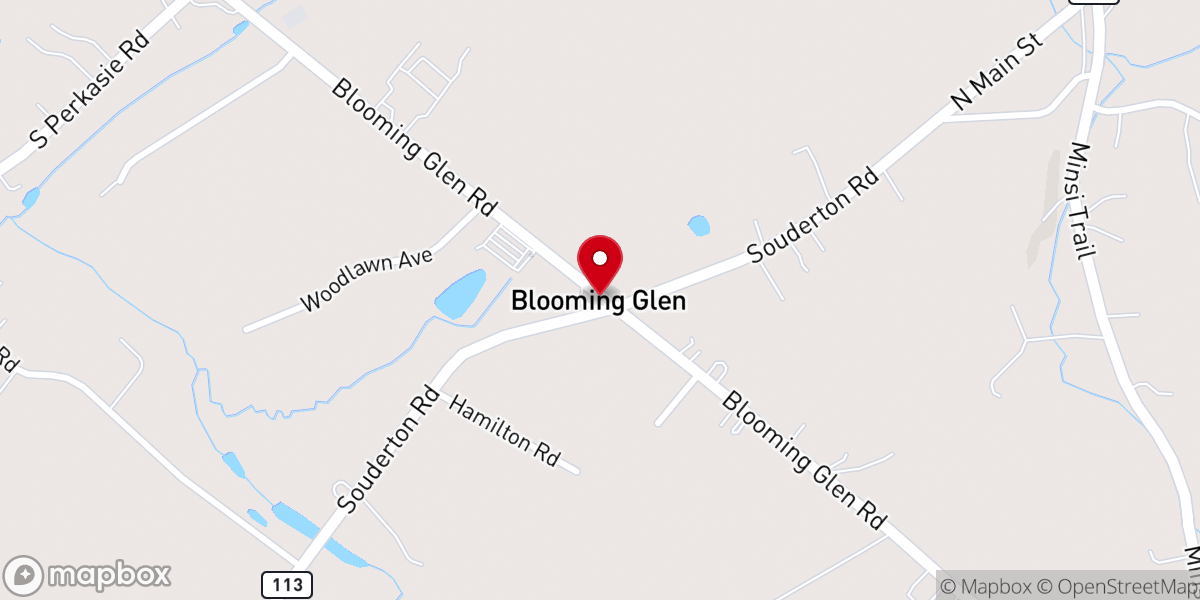 Map showing location of Pennridge Full Gospel Tabernacle