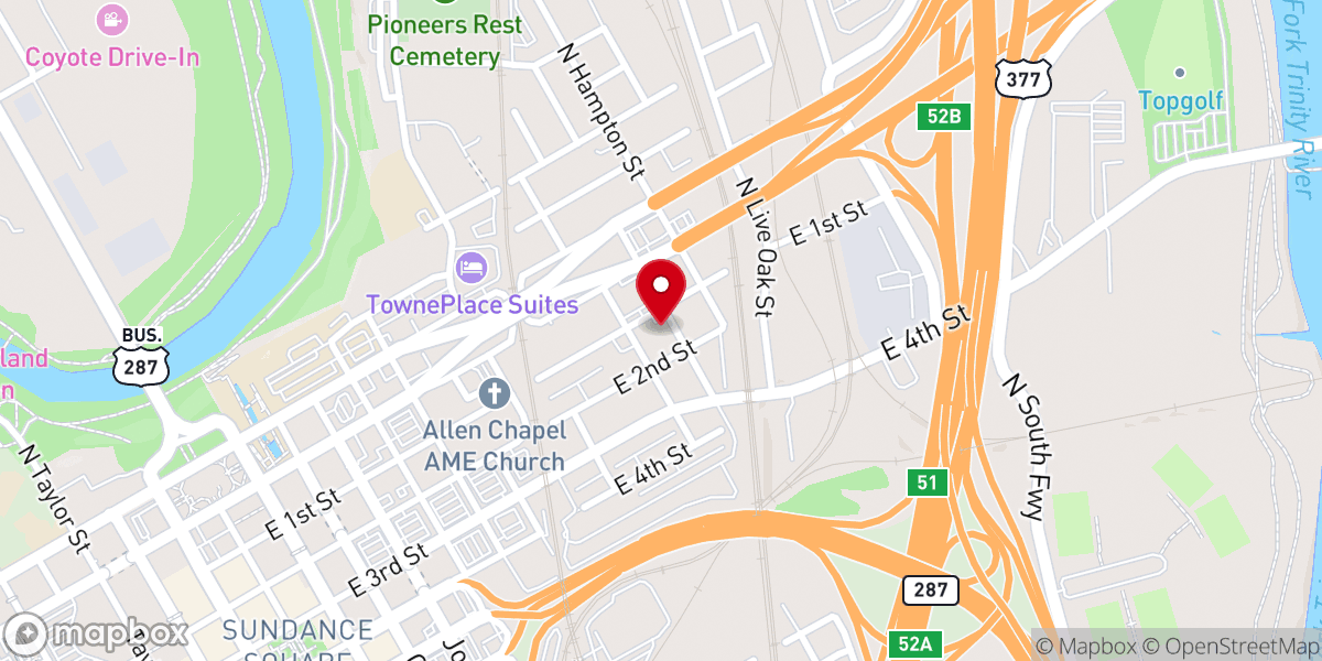 Map showing location of Greater St. James Baptist