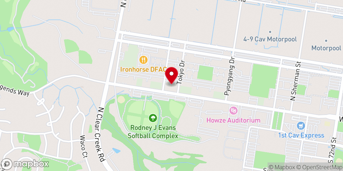 Map showing location of Ironhorse Chapel