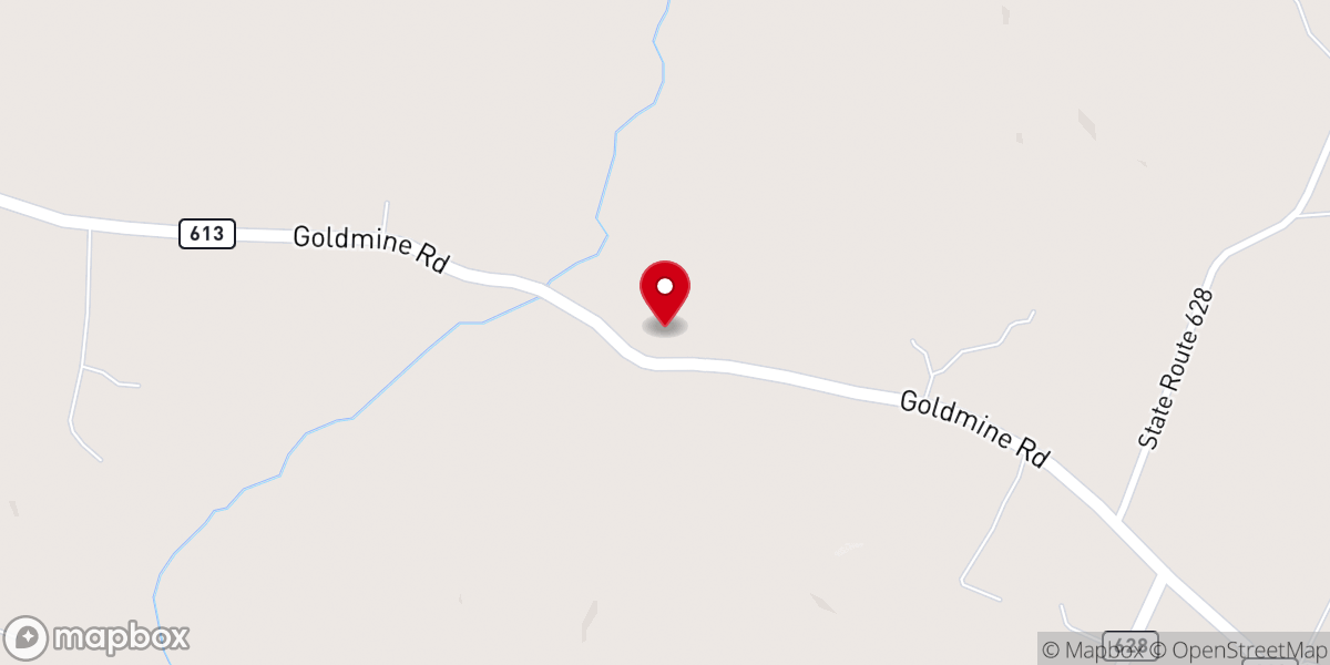 Map showing location of Gold Mine Baptist Church