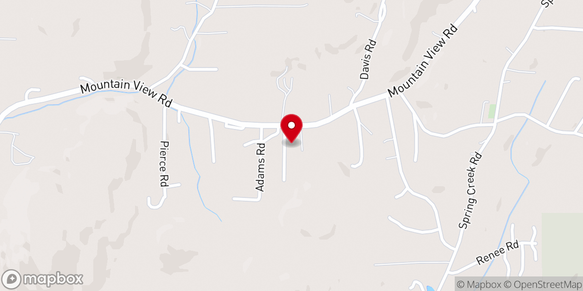 Map showing location of Mountain View Baptist Church