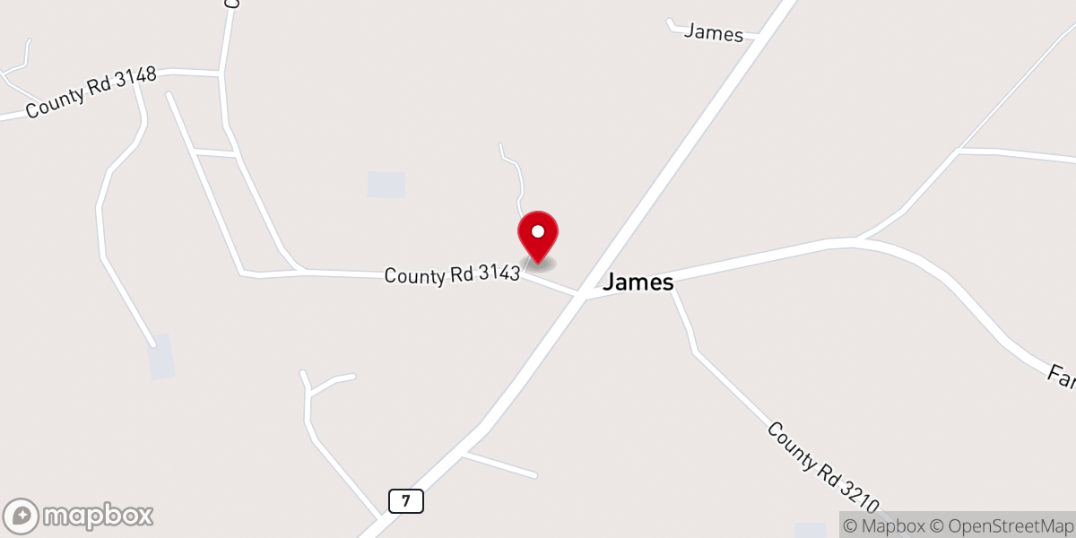 Map showing location of James Church of Christ