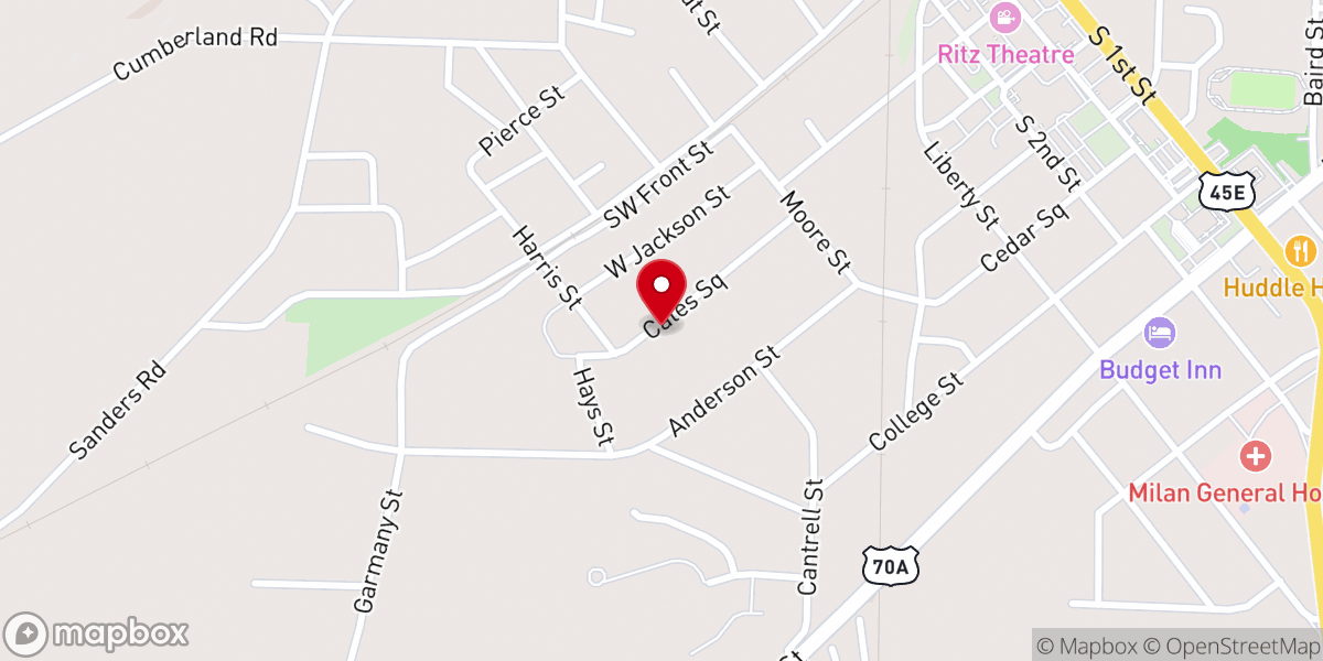 Map showing location of St Paul's Baptist Church