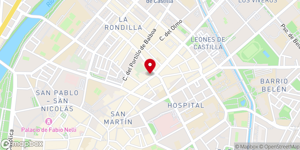 Map showing location of Iglesia conventual de Santa Clara de Asís (Clarisas)
