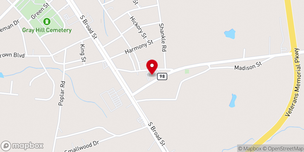 Map showing location of Madison Street Baptist Church