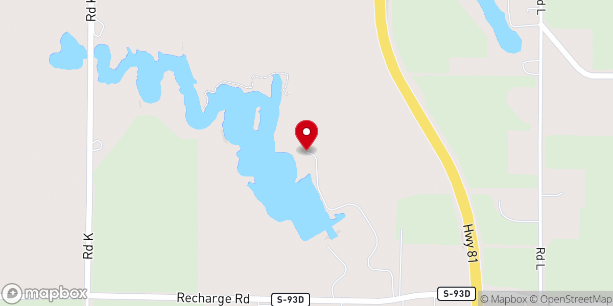 Map showing location of Recharge Lake