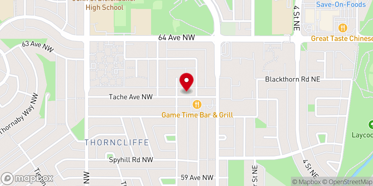 Map showing location of Thornhill Baptist Church