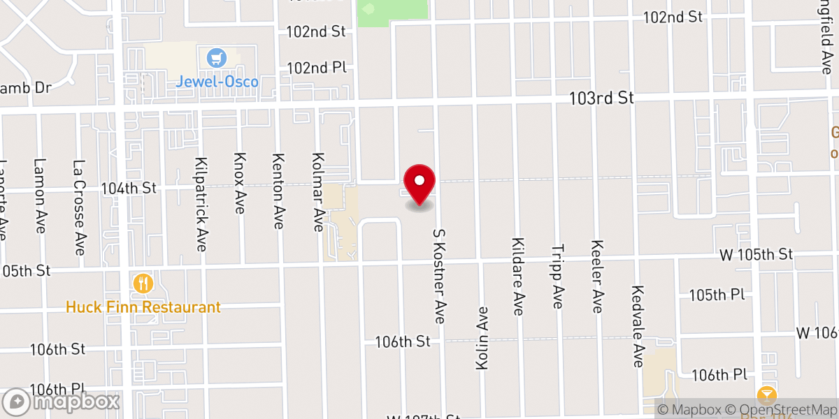 Map showing location of Mount Zion Lutheran Church