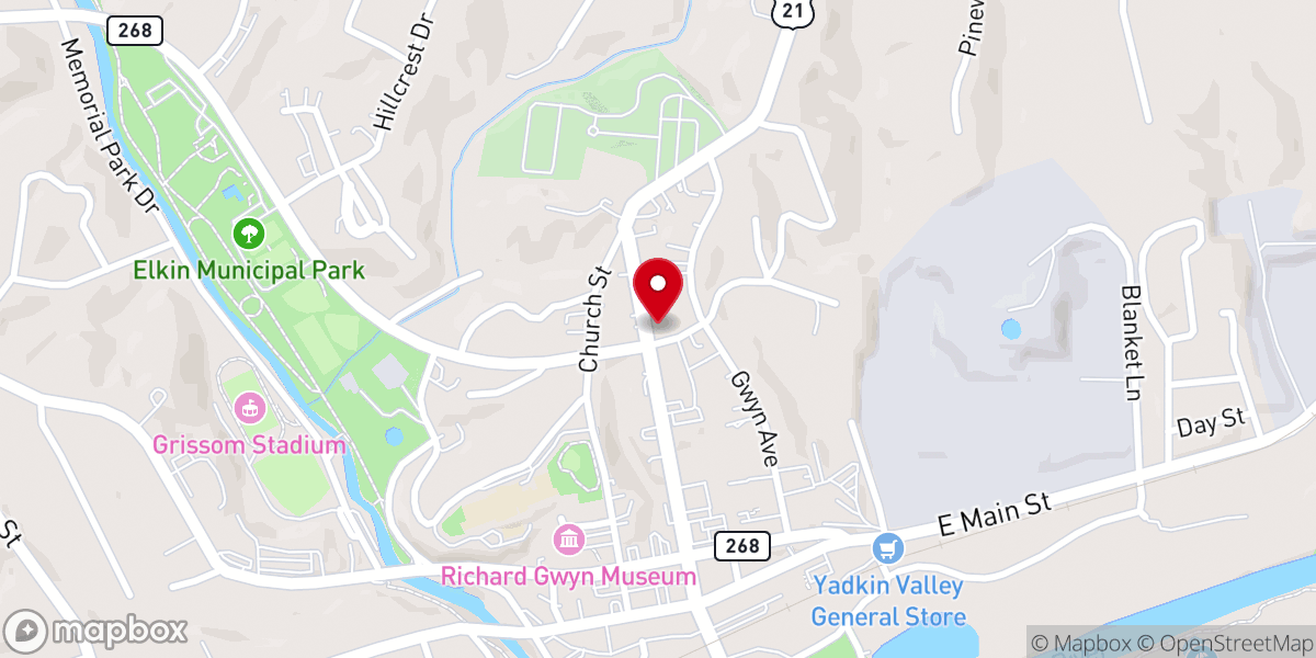 Map showing location of Trinity Christian Center