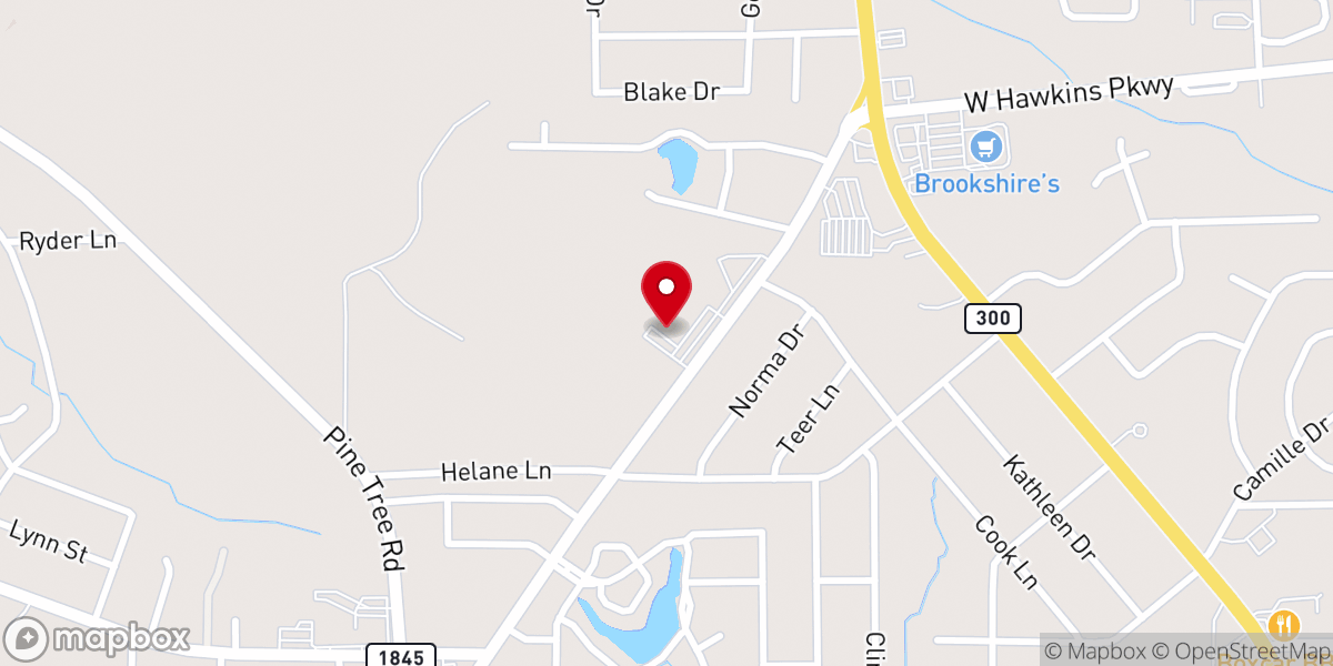 Map showing location of Pine Tree Church of Christ