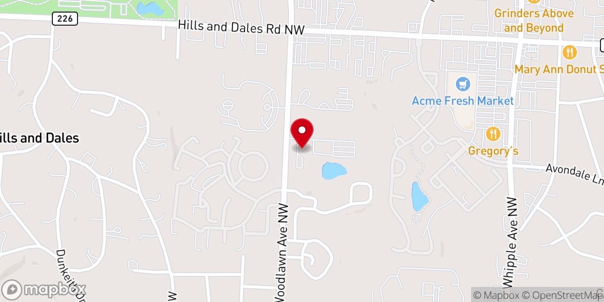 Map showing location of Woodlawn Church