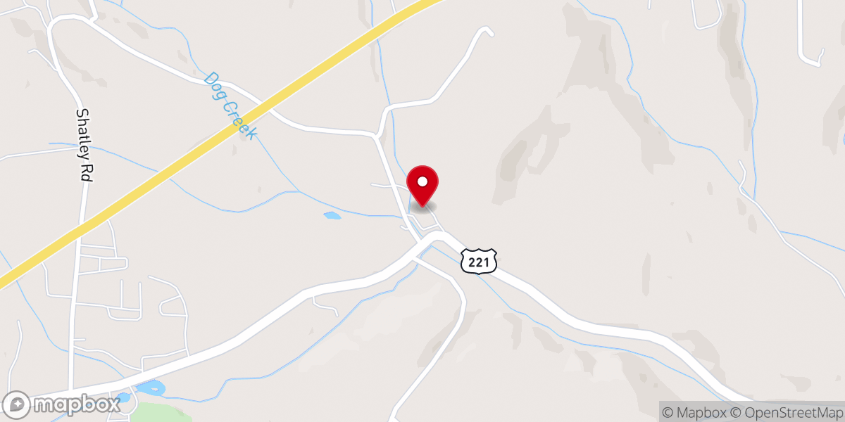 Map showing location of Welcome Home Baptist Church