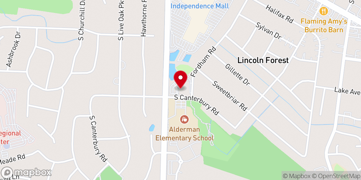 Map showing location of First Baptist Church Activity Center