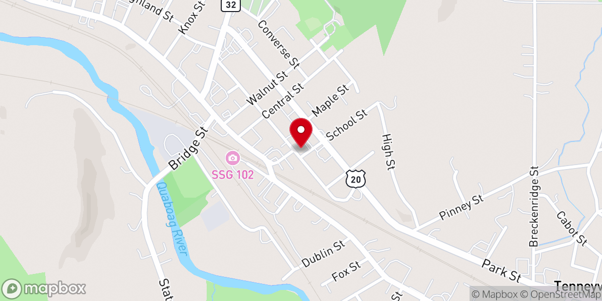 Map showing location of Second Congregational Church