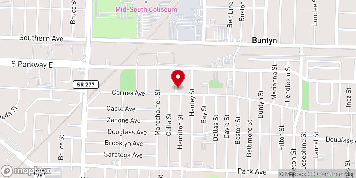 Map showing location of New Prospect Church of God in Christ