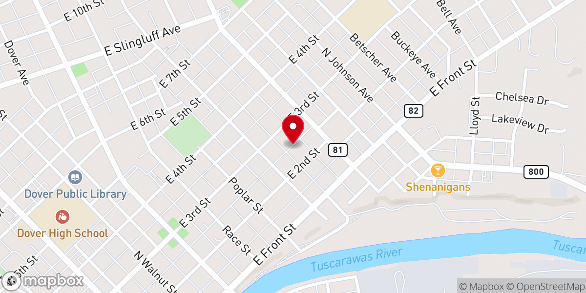 Map showing location of Community Baptist Chapel