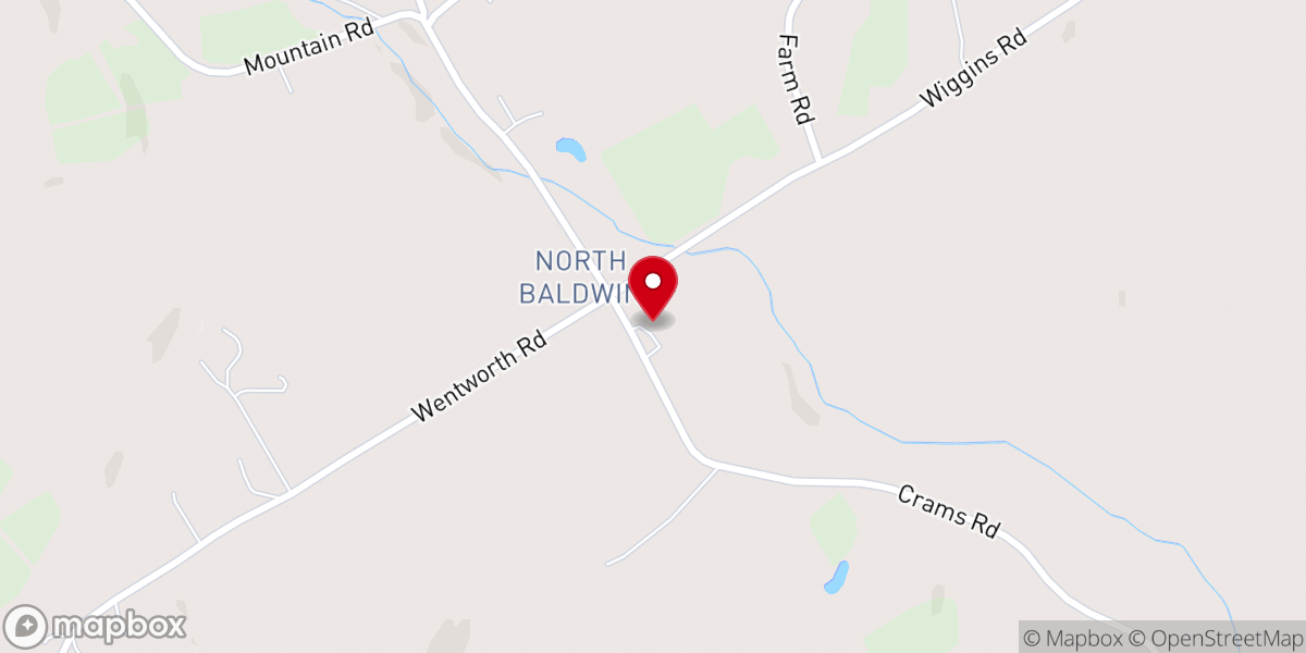 Map showing location of North Baldwin Baptist Church