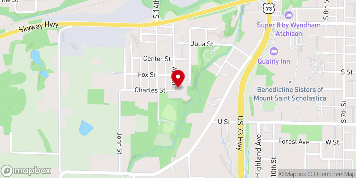 Map showing location of Faith Valley Atchison Church
