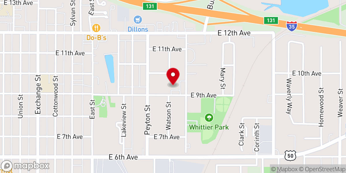 Map showing location of Calvary Chapel Fellowship of Emporia