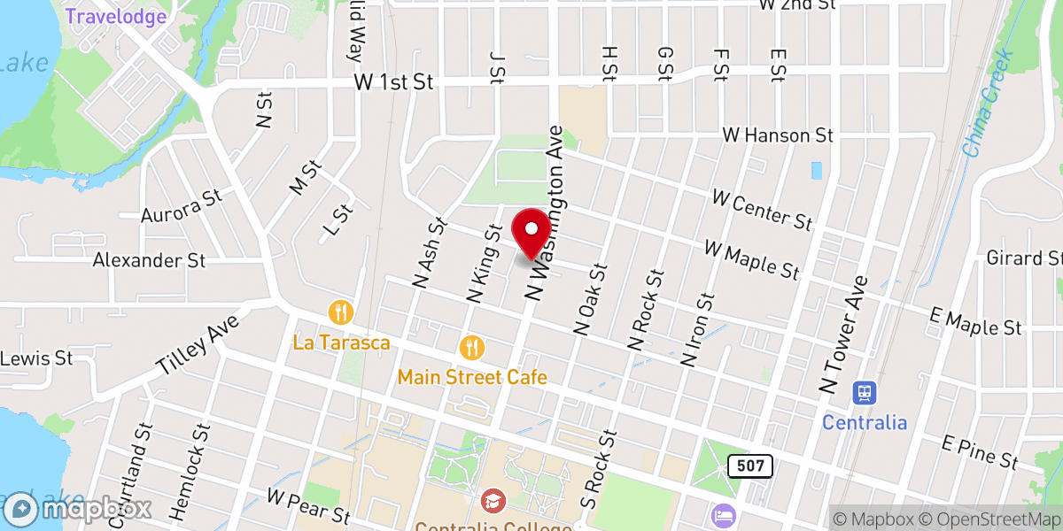 Map showing location of St Mary's Church Centralia