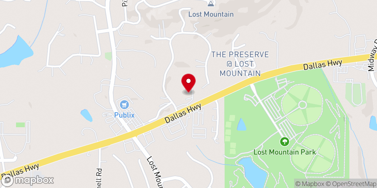 Map showing location of Lost Mountain Church of God