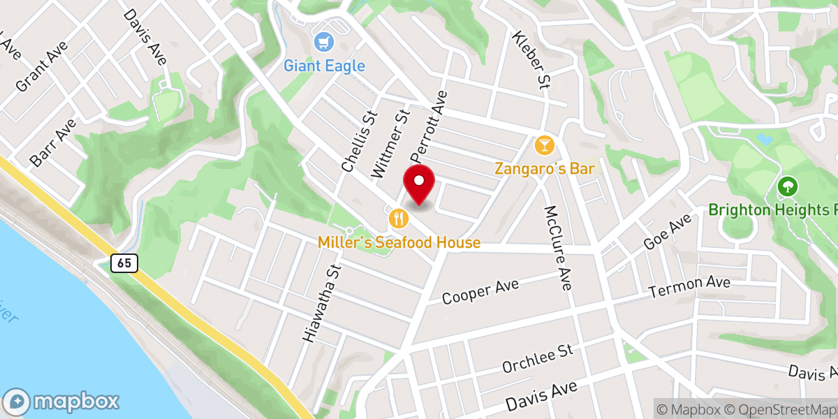 Map showing location of Brighton Heights Lutheran Church