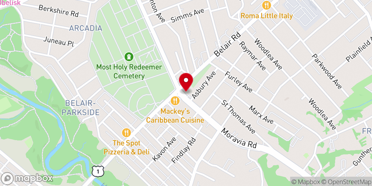 Map showing location of Jerusalem Evangelical Lutheran Church