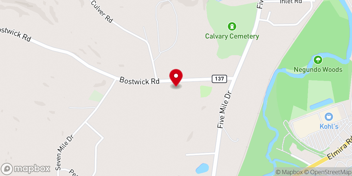 Map showing location of Ithaca First Assembly of God Church