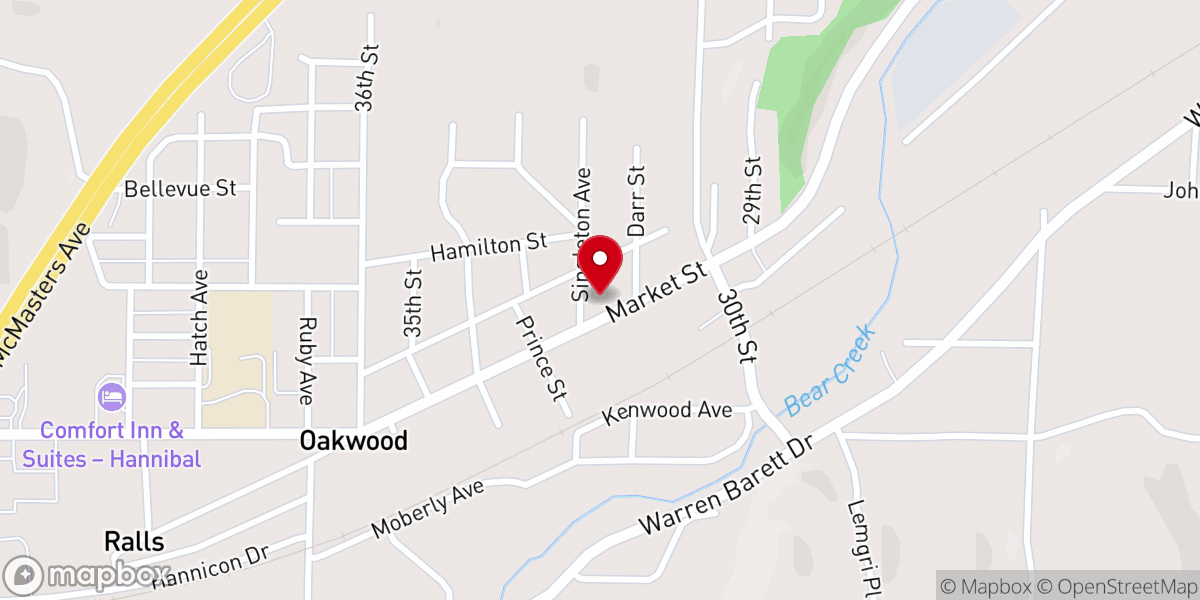 Map showing location of Church of Christ