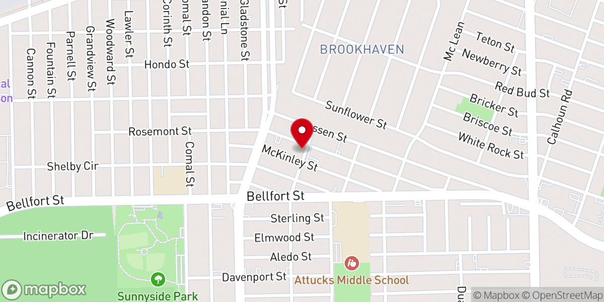 Map showing location of Pentecostal Baptist Church