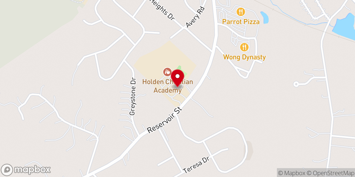 Map showing location of Holden Christian Academy