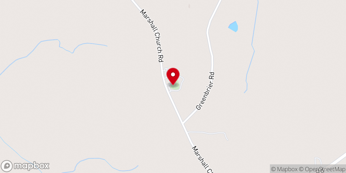 Map showing location of Marshall Baptist Church