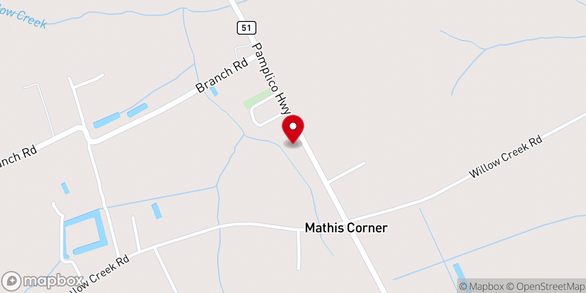 Map showing location of Amanda Pentecostal Holiness Church