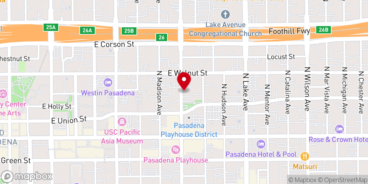 Map showing location of Ahiah Center For Spiritual Living Pasadena