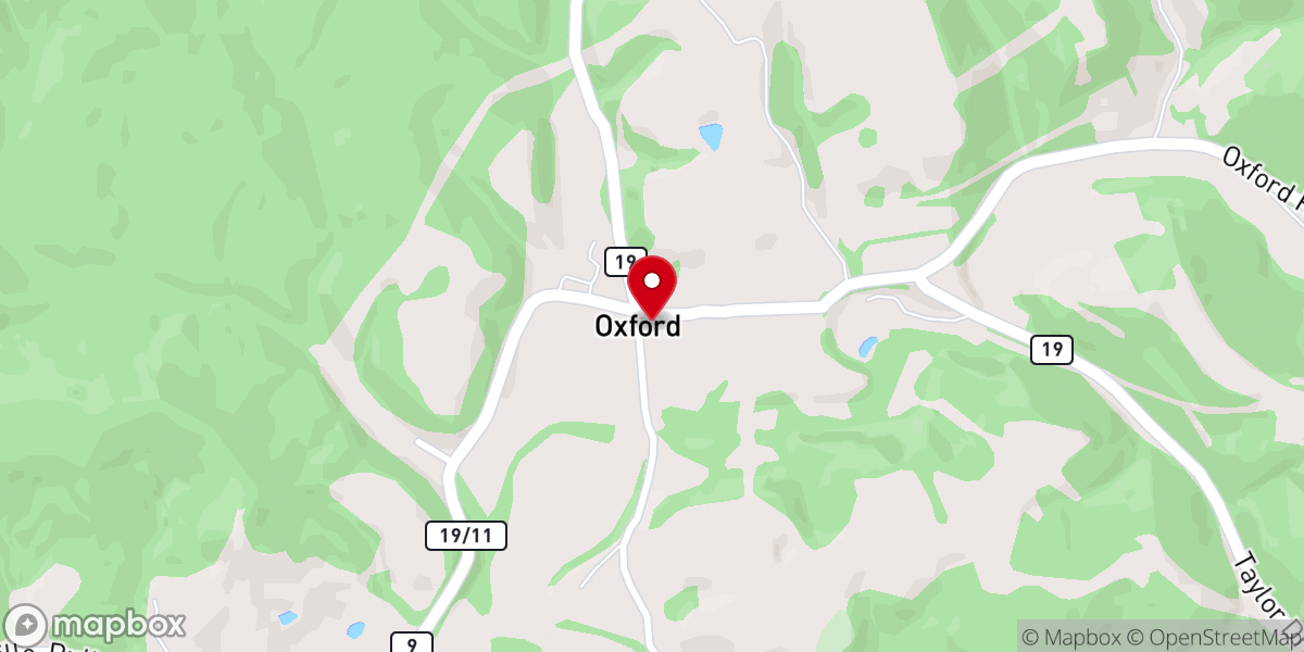 Map showing location of Oxford United Methodist Church