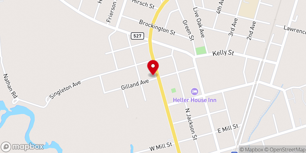 Map showing location of Dimery & Rogers Chapel