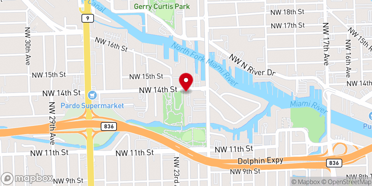 Map showing location of Hungarian Church / Miami Magyar Haz