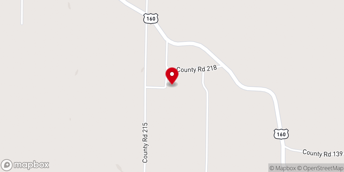 Map showing location of Many Springs Baptist Church